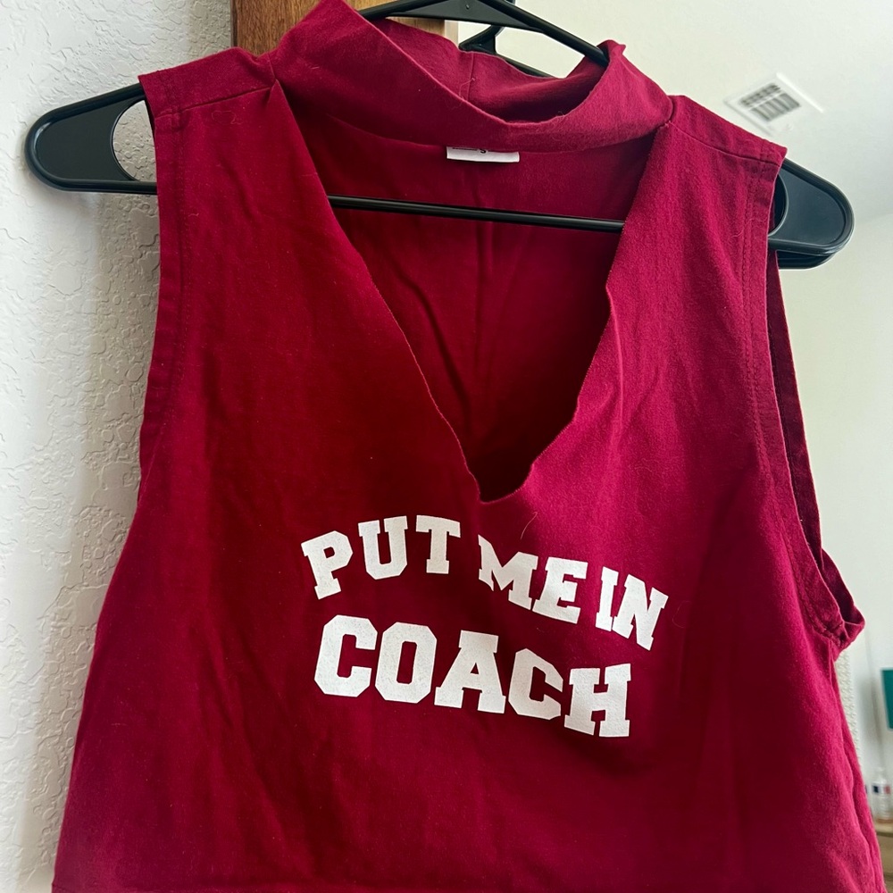 Hype & Vice Gameday Crop Top with V-Neck Cutout